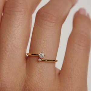double stone twisted ring
